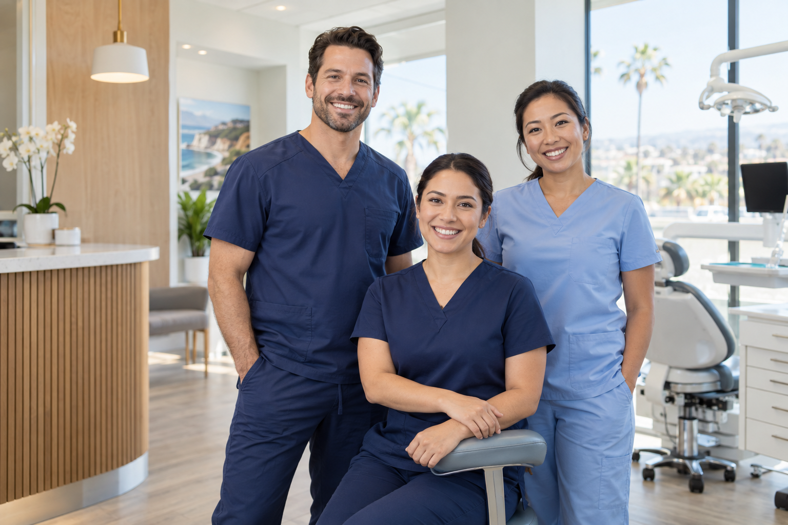 Fictional San Diego Dental Demo professional dental team in a bright modern office